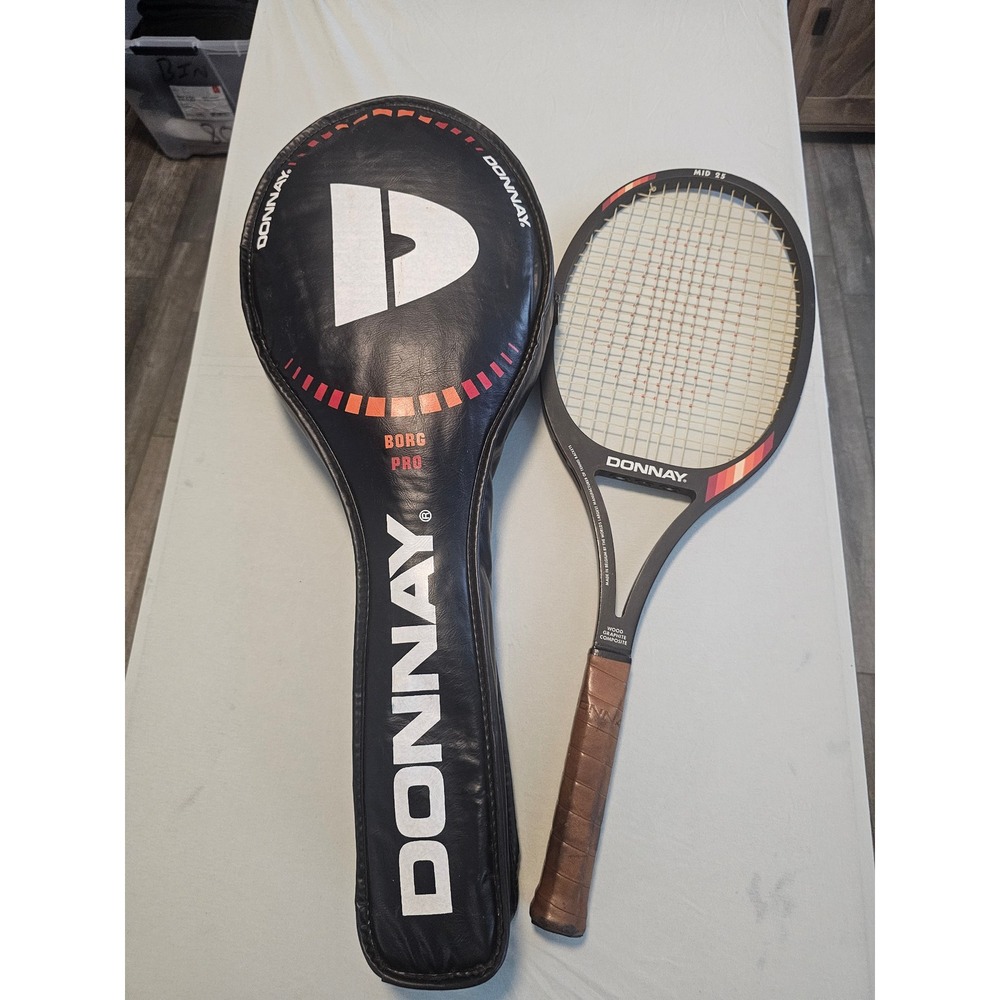 Donnay Borg Pro Mid 25 Tennis Racket Wood Graphite Composite with Cover Belgium